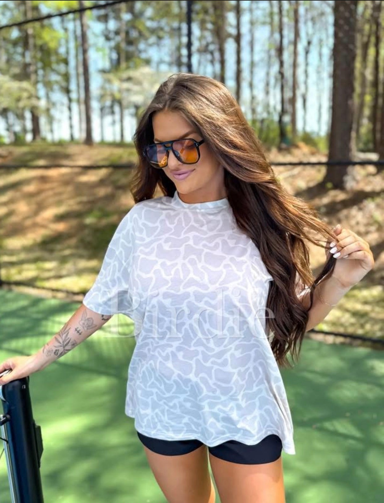 Oversized light camo tee